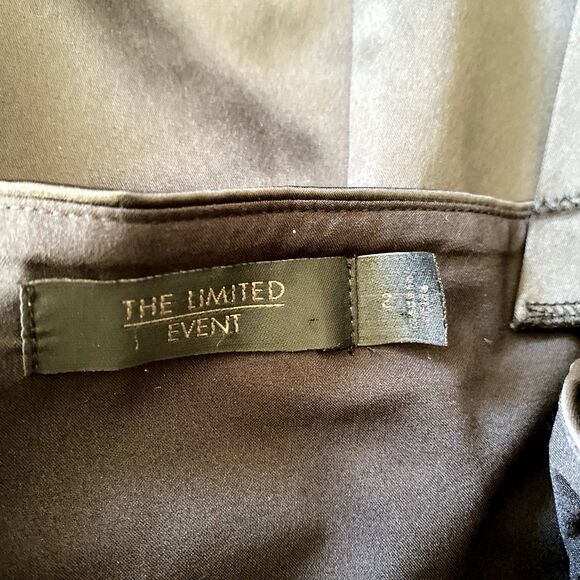 The Limited Event Satin‎ Sheath Dress Pleated Bodice Little Black Dress Size 2 - Picture 6 of 7